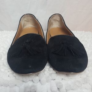 JCrew Tassel Loafers Flats Slip On Black SZ 6